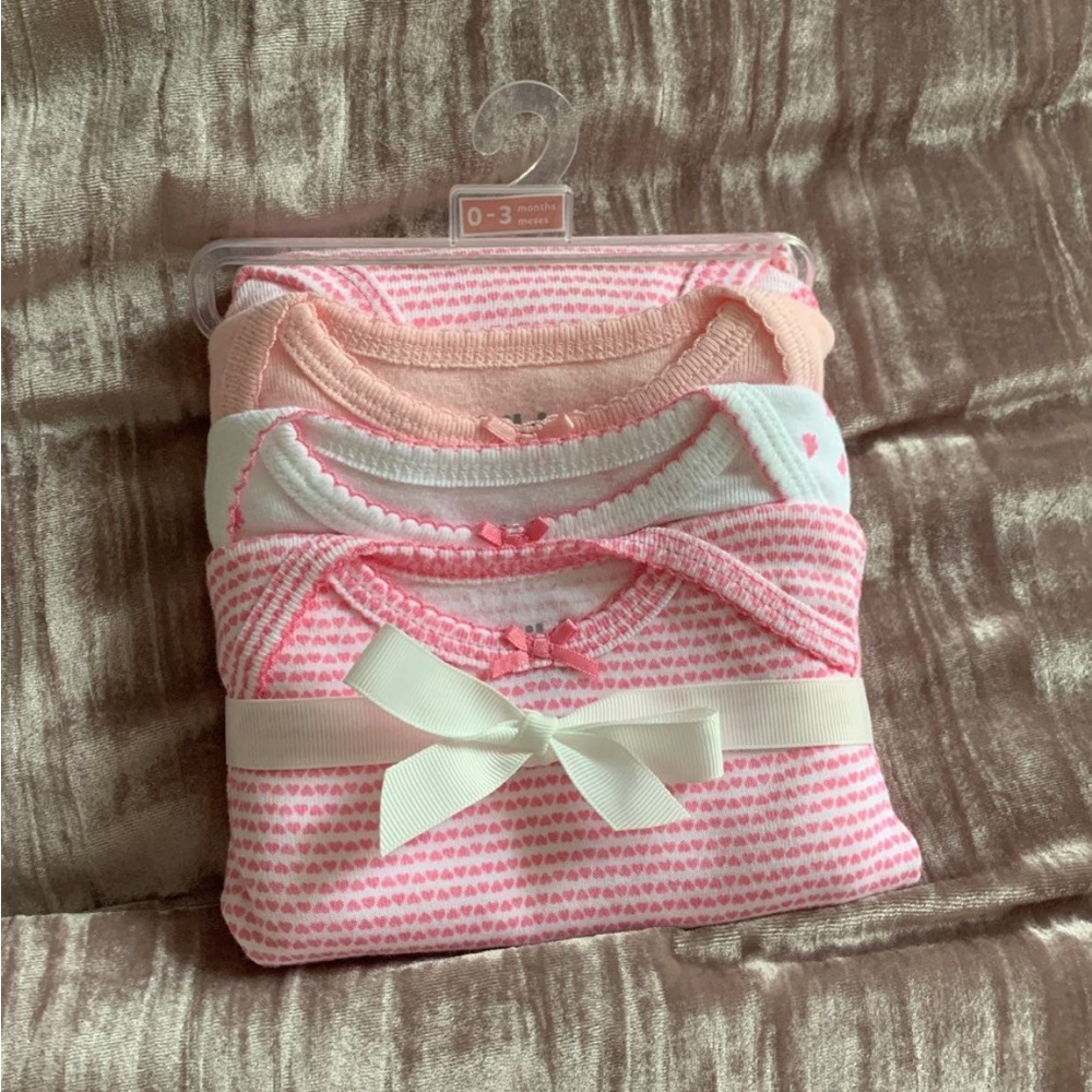 carters set of three baby girl onesies
